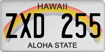 HI license plate ZXD255