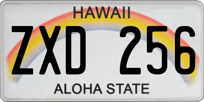 HI license plate ZXD256