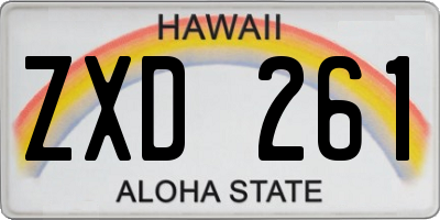 HI license plate ZXD261
