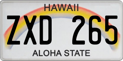 HI license plate ZXD265