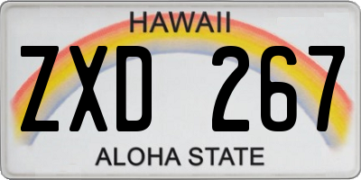 HI license plate ZXD267
