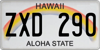HI license plate ZXD290