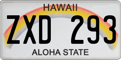 HI license plate ZXD293
