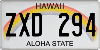 HI license plate ZXD294
