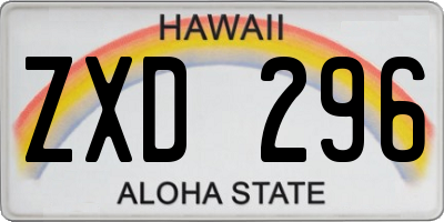 HI license plate ZXD296