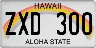 HI license plate ZXD300