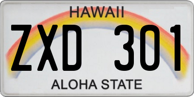 HI license plate ZXD301