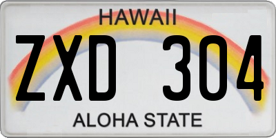 HI license plate ZXD304