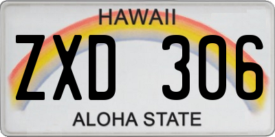 HI license plate ZXD306
