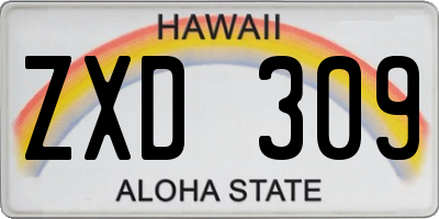 HI license plate ZXD309