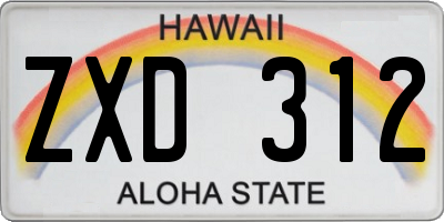 HI license plate ZXD312