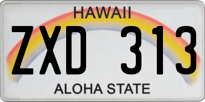 HI license plate ZXD313