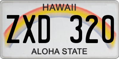 HI license plate ZXD320