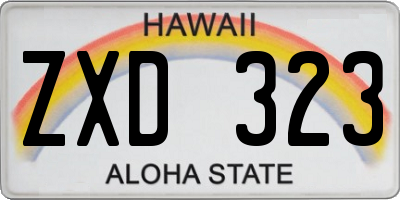 HI license plate ZXD323