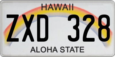 HI license plate ZXD328