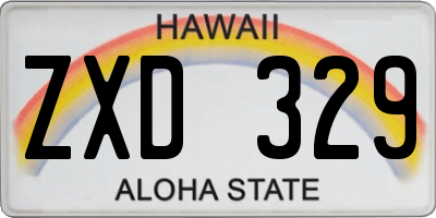 HI license plate ZXD329