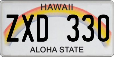 HI license plate ZXD330