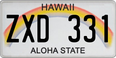 HI license plate ZXD331