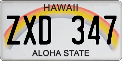 HI license plate ZXD347