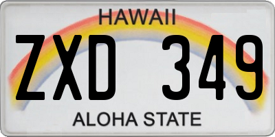 HI license plate ZXD349