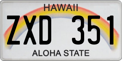 HI license plate ZXD351