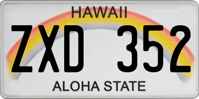 HI license plate ZXD352