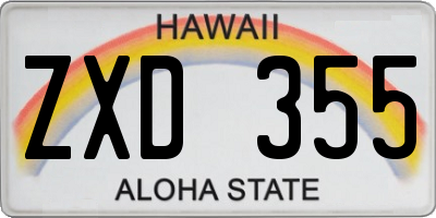 HI license plate ZXD355