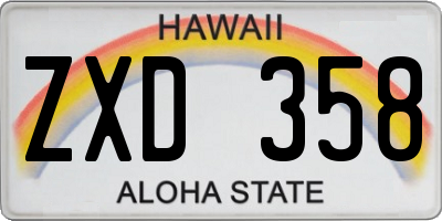HI license plate ZXD358