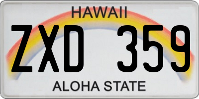 HI license plate ZXD359