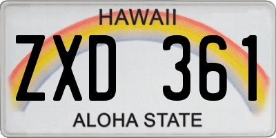 HI license plate ZXD361