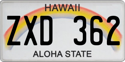 HI license plate ZXD362