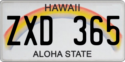 HI license plate ZXD365