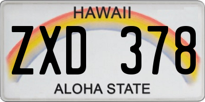 HI license plate ZXD378