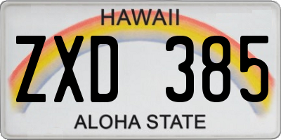 HI license plate ZXD385