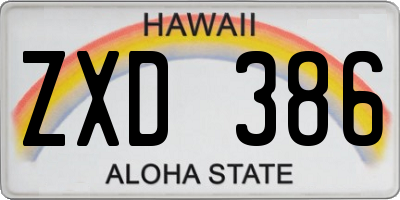 HI license plate ZXD386