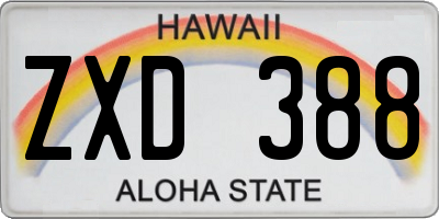HI license plate ZXD388