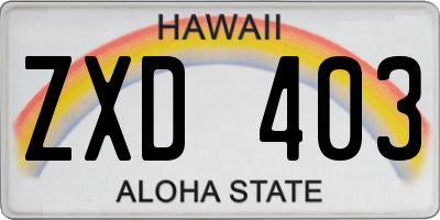 HI license plate ZXD403