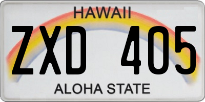 HI license plate ZXD405