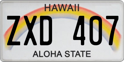 HI license plate ZXD407