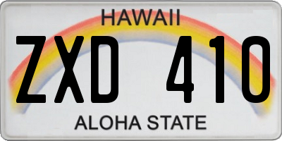 HI license plate ZXD410