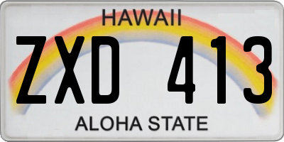 HI license plate ZXD413