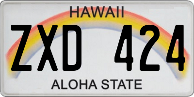 HI license plate ZXD424