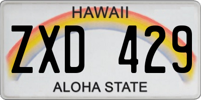HI license plate ZXD429