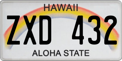 HI license plate ZXD432
