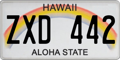 HI license plate ZXD442
