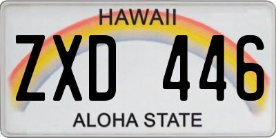 HI license plate ZXD446