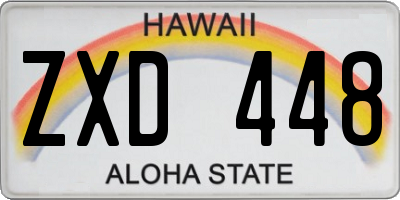HI license plate ZXD448