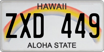 HI license plate ZXD449