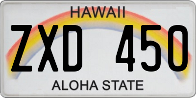 HI license plate ZXD450