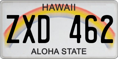 HI license plate ZXD462